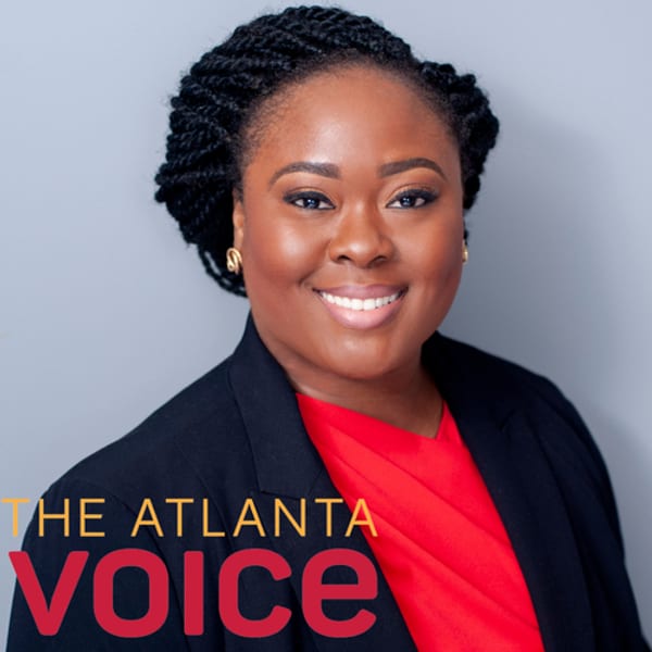The Atlanta Voice video art with a portrait of Ona Oghogho